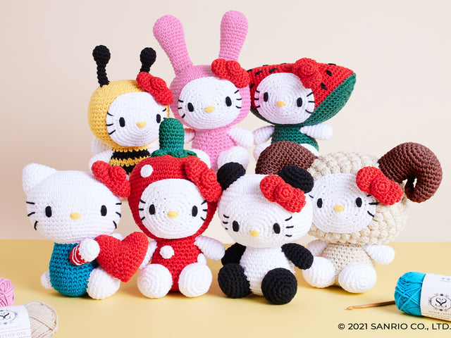 The Hello Kitty Amigurumi crochet kits collection at Stitch & Story