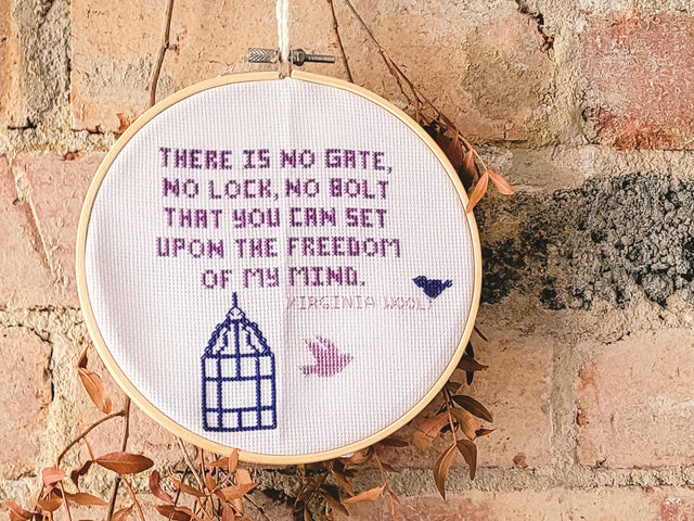 International Women's Day free cross stitch inspirational quote decoration