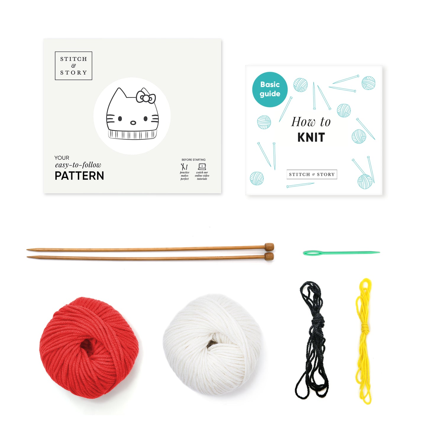 Unicorn Tails Ribbed Beanie Knitting Kit (Adult version