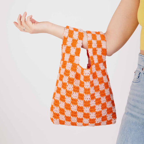 Clovelly Checkered Shopping Bag Downloadable Pattern