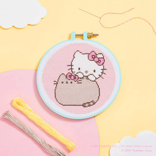 Hello Kitty x Pusheen: Best Friends Cross Stitch Kit