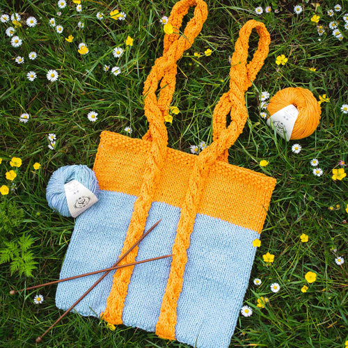 Pentle Cable Handle Tote Bag Downloadable Pattern