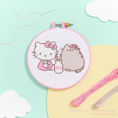 Hello Kitty x Pusheen: Time for Milk Cross Stitch Kit