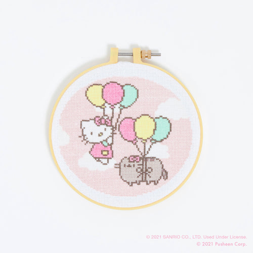 Hello Kitty x Pusheen: Up, Up and Away Cross Stitch Kit